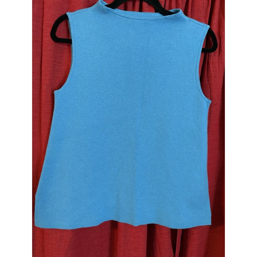 Talbots Women's Sz Small Turquoise Tank Boat Neck Knit Casual Work